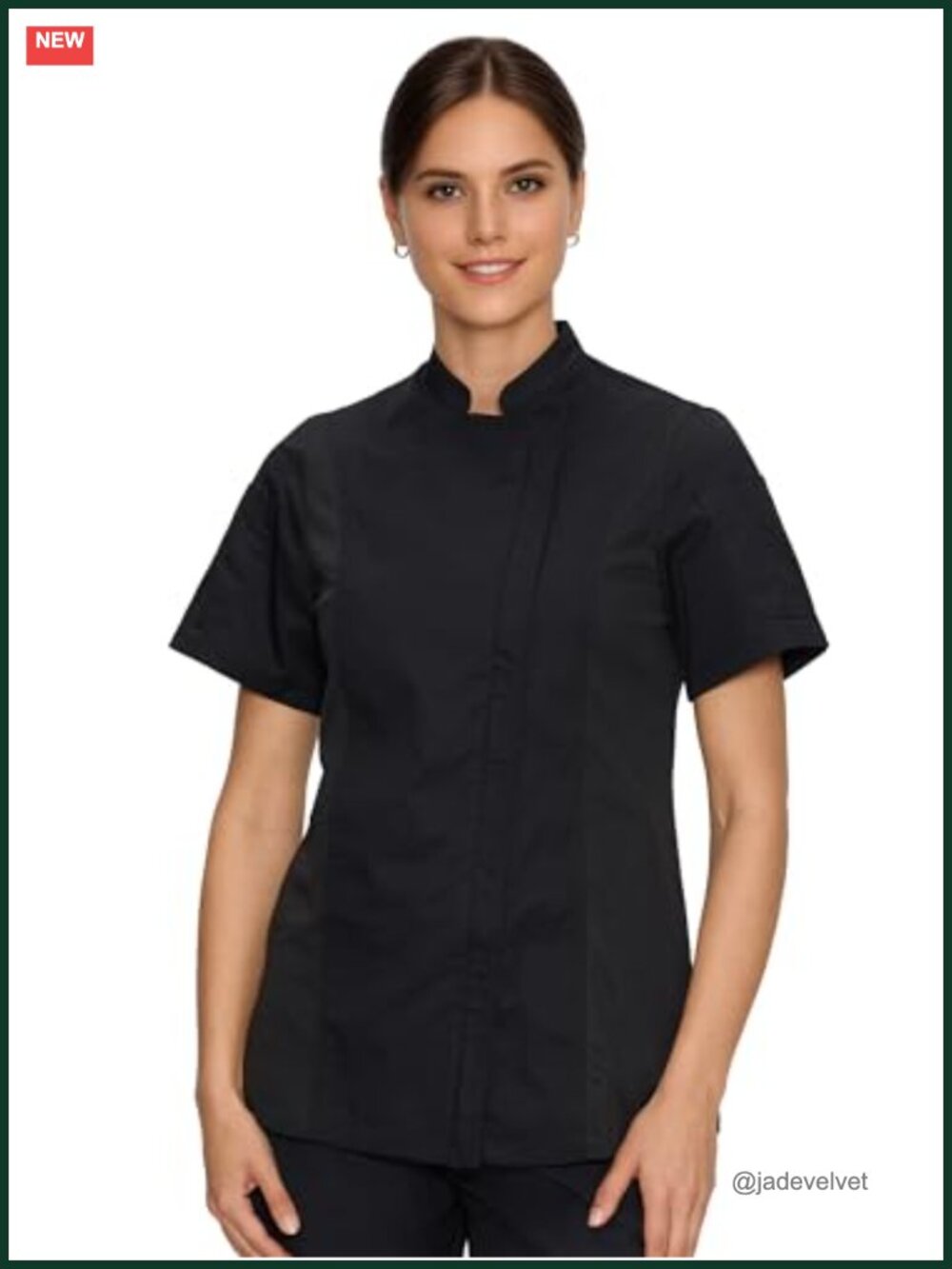Short Sleeve Chef Jacket Women Uniform Kitchen Double-Breasted Chef Coat